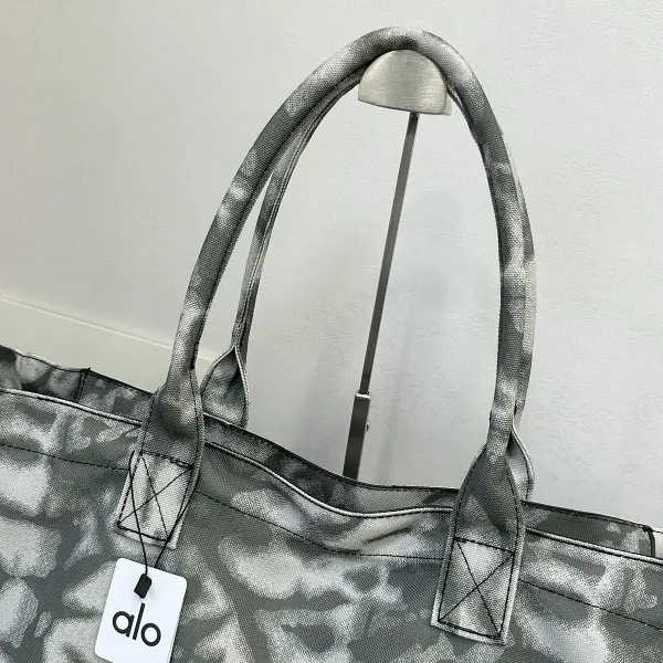 Alo Gray Tie-Dye Logo Tote Bag - 3