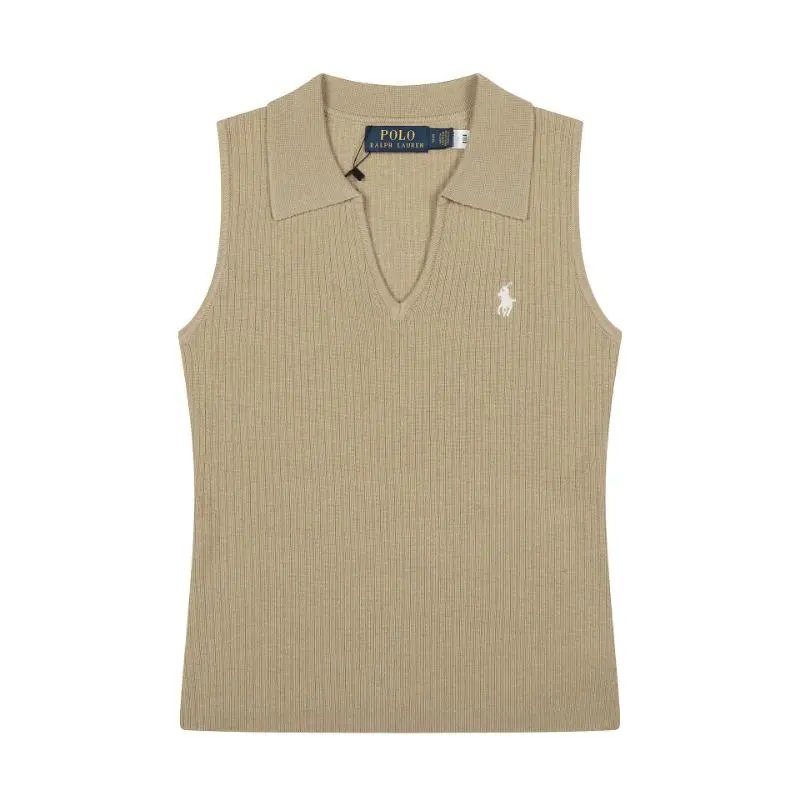 Polo Ralph Lauren Ribbed Knit Sleeveless Polo in Lavender Tops.polo - 6