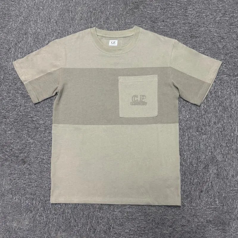 C.P. Company Color-Block Pocket T-Shirt Beige / Gray T-Shirt - 3