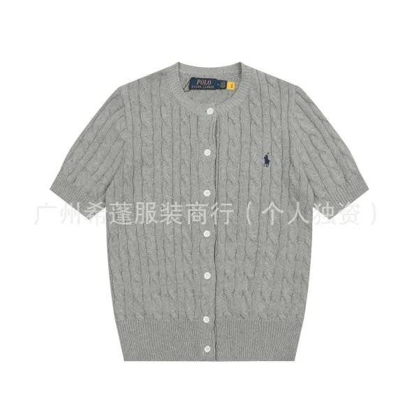 Polo Ralph Lauren Cable Knit Short-Sleeve Cardigan Gray - 1