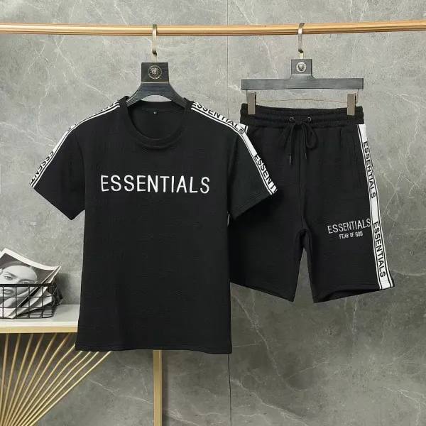 Fear of God Essentials Logo Print T-Shirt and Shorts Set Black - 1