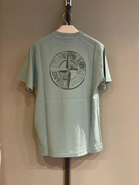 Stone Island Compass Logo T-Shirt Charcoal Gray T-Shirt - 14