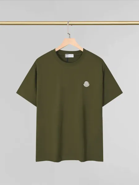 Moncler Logo Patch Olive Green T-Shirt - 1