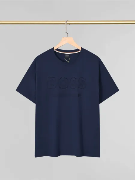 Hugo Boss Embossed Logo Navy T-Shirt - 1