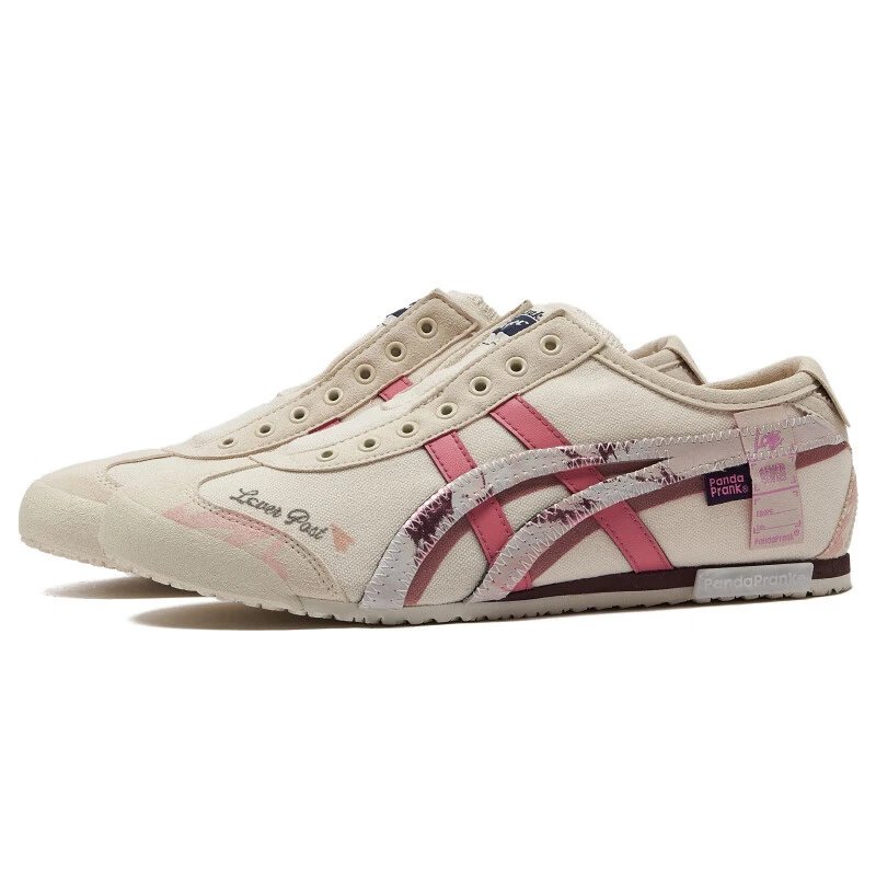 Onitsuka Tiger Mexico 66 x Panda Pranks Beige Pink Canvas Sneakers