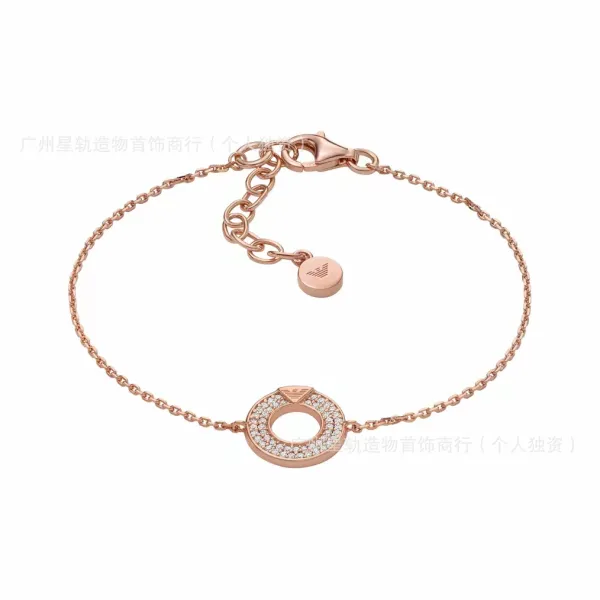 Emporio Armani Circle Pavé Rose Gold Bracelet Jewelry - 1