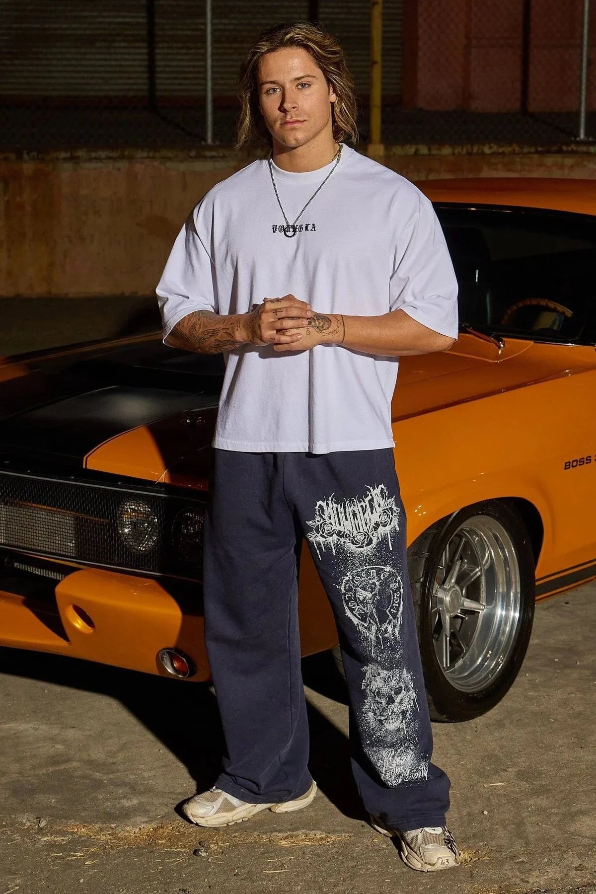 Hellstar Skull Graphic Navy Sweatpants - 8