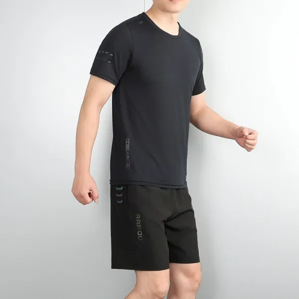 Design Performance T-Shirt and Shorts Set Gray Activewear - 6