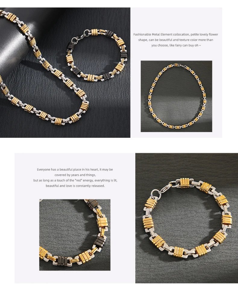Design Two-Tone Link Bracelet Gold and Silver Bracelet Jewelry - 4