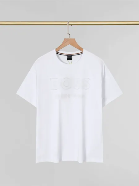 Hugo Boss Logo Embossed White T-Shirt - 1
