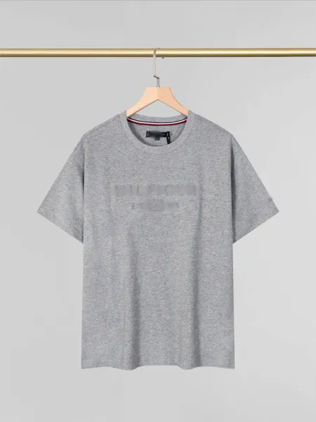 Tommy Hilfiger Embossed Logo Gray T-Shirt - 1