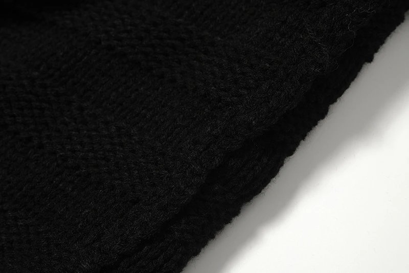 Design Distressed Knit Cardigan Black Outerwear.cardigan - 10