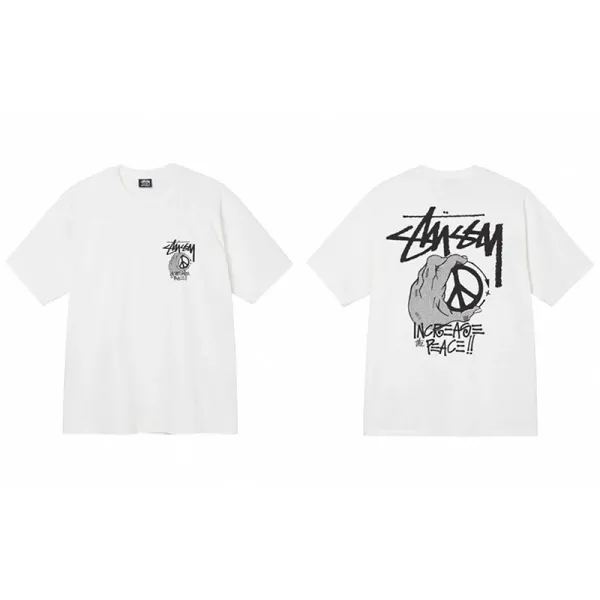 Stussy Peace Sign Graphic T-Shirt White - 1