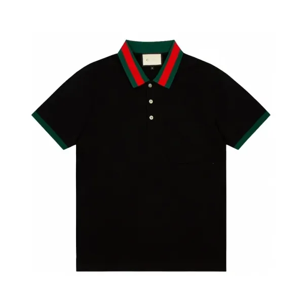 Gucci Logo-Embroidered Black Polo with White Trim Polo Shirt - 22