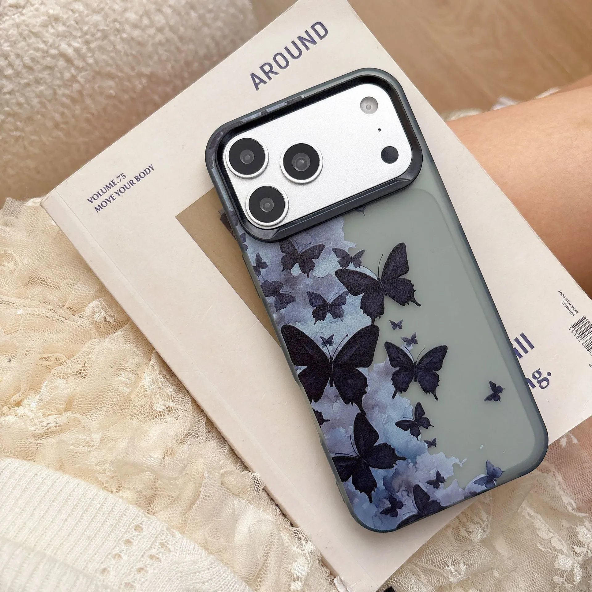 Design Butterfly Floral Print Transparent Phone Case - 10