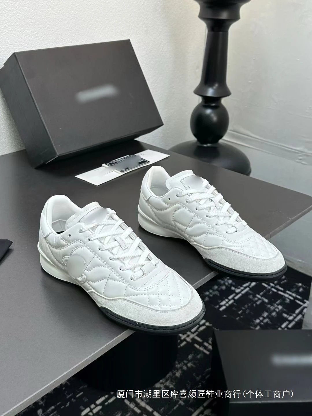 Chanel Sporty Quilted Silver Sneakers - 6