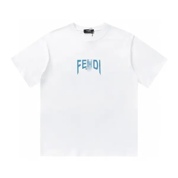 Fendi Logo Graphic Print White T-Shirt - 1