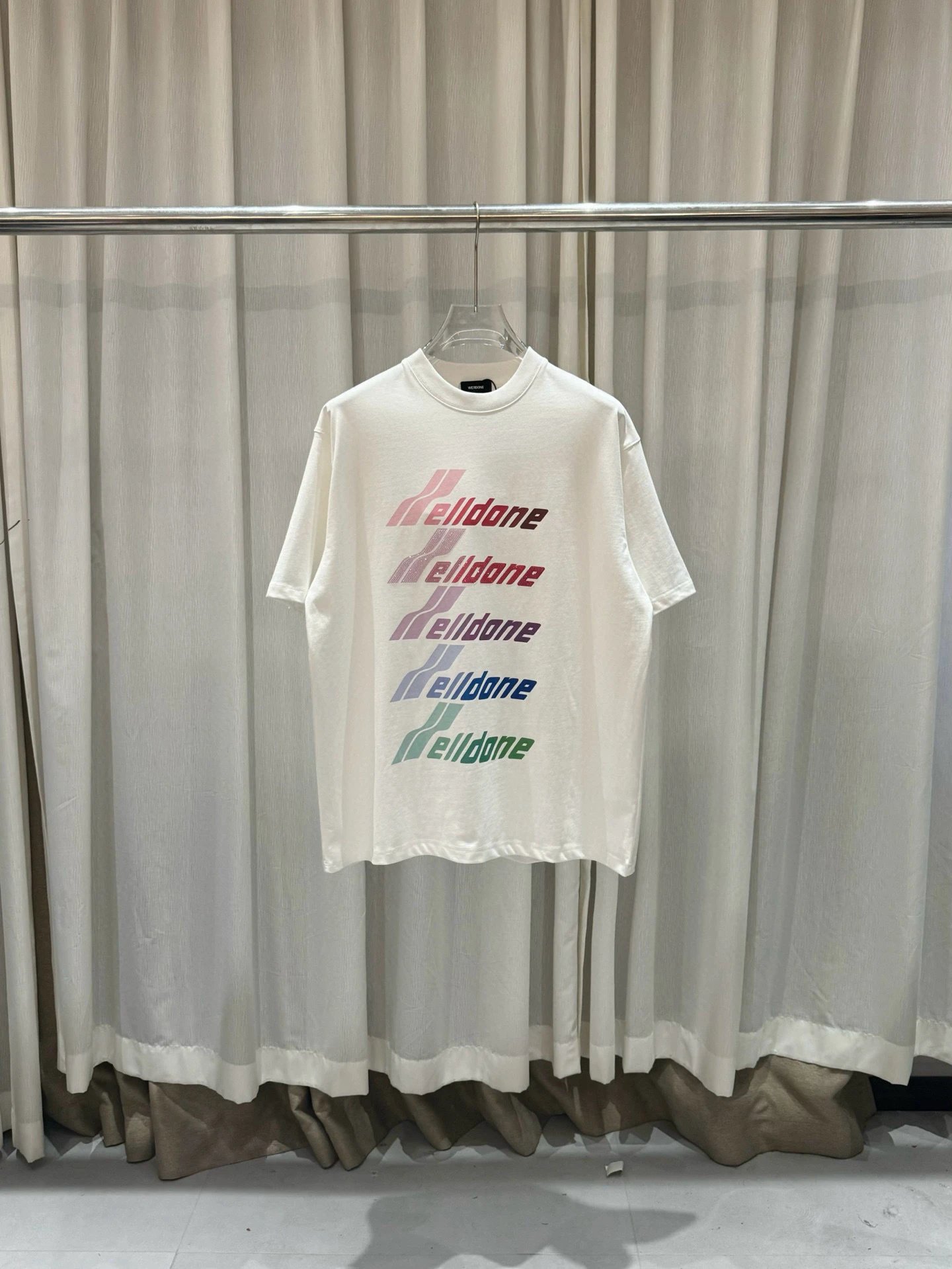 Design Wetbone Multi-Color Gradient Logo T-Shirt Gray T-Shirts - 5