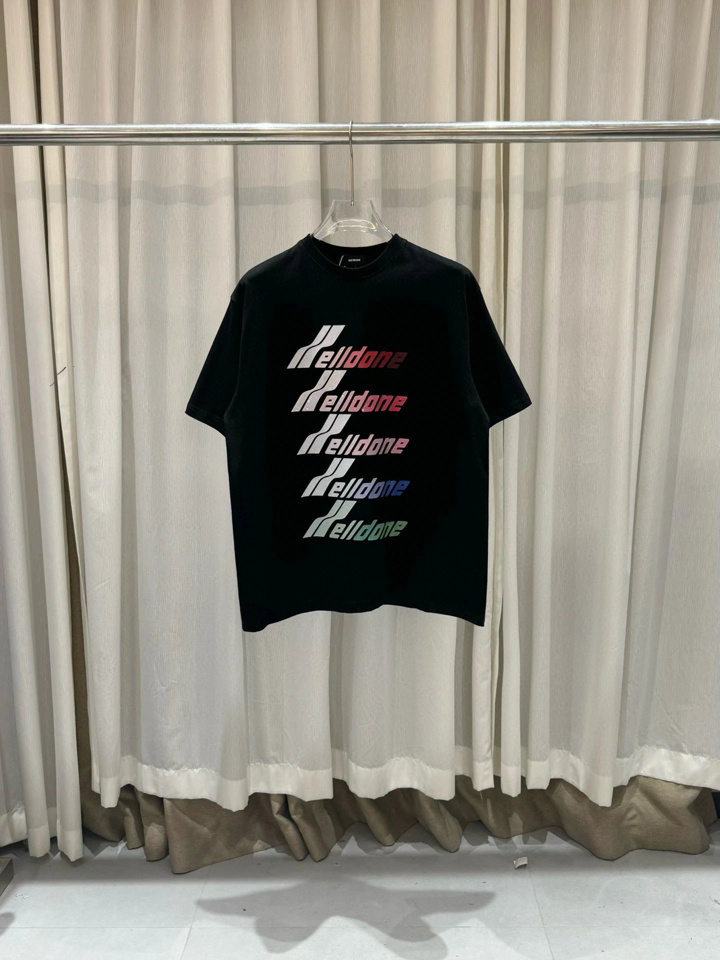 Design Wetbone Multi-Color Gradient Logo T-Shirt Gray T-Shirts - 7