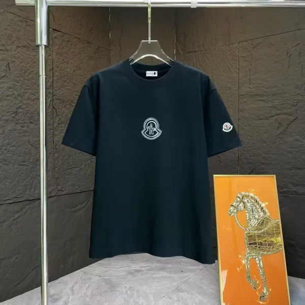 Moncler Logo-Embroidered Black T-Shirt - 1