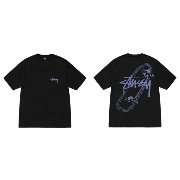 Stussy Skateboard Graphic Black T-Shirt - 1