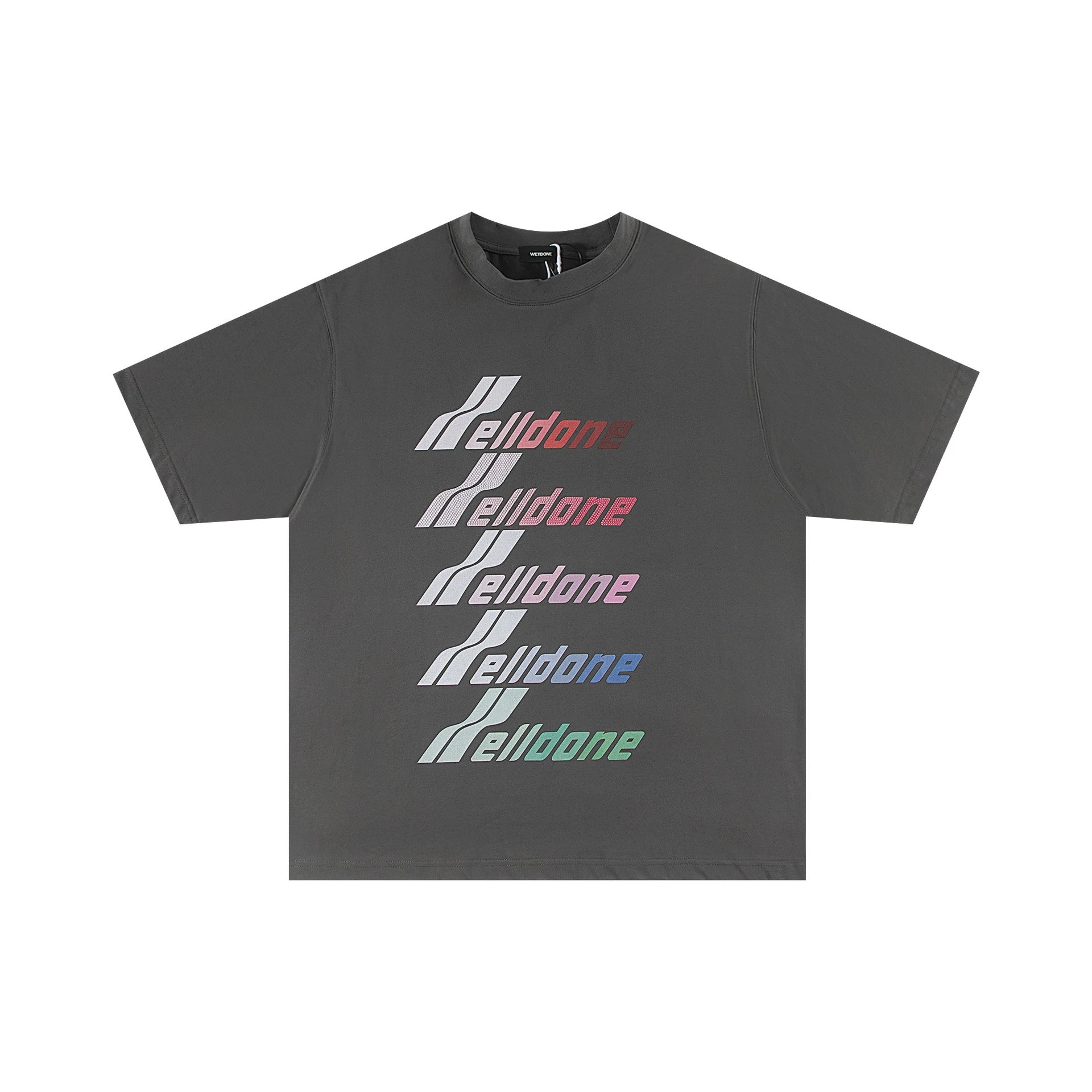 Design Wetbone Multi-Color Gradient Logo T-Shirt Gray T-Shirts - 25