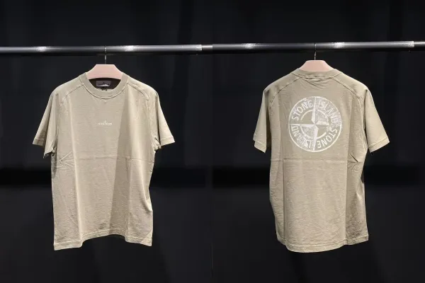 Stone Island Compass Logo T-Shirt Charcoal Gray T-Shirt - 10