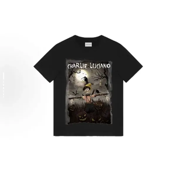 Design Charlie Luciano Maleficent x Aurora Graphic Print Off-White T-Shirt T-Shirts - 11