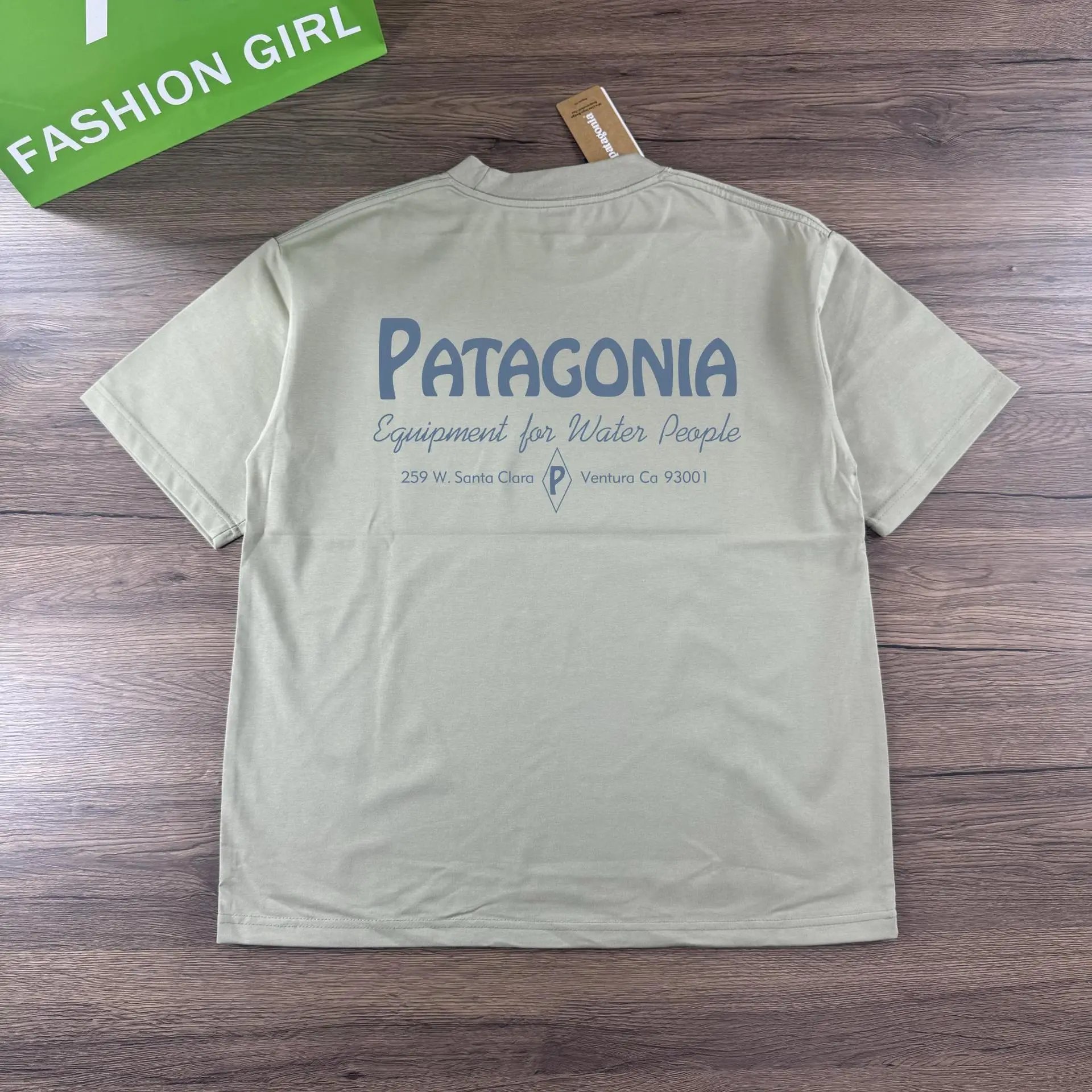 Patagonia Equipment for Water People T-Shirt Olive Green - 10