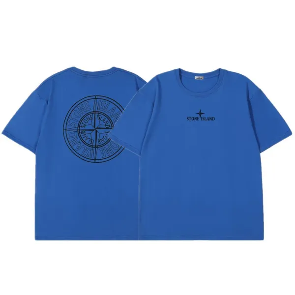 Stone Island Compass Logo T-Shirt Blue - 1
