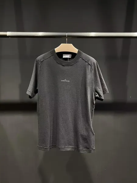 Stone Island Compass Logo T-Shirt Charcoal Gray T-Shirt - 20