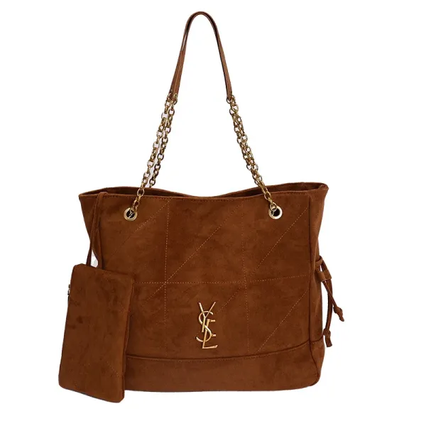 Saint Laurent Medium Niki Suede Brown Chain Shoulder Bag - 15