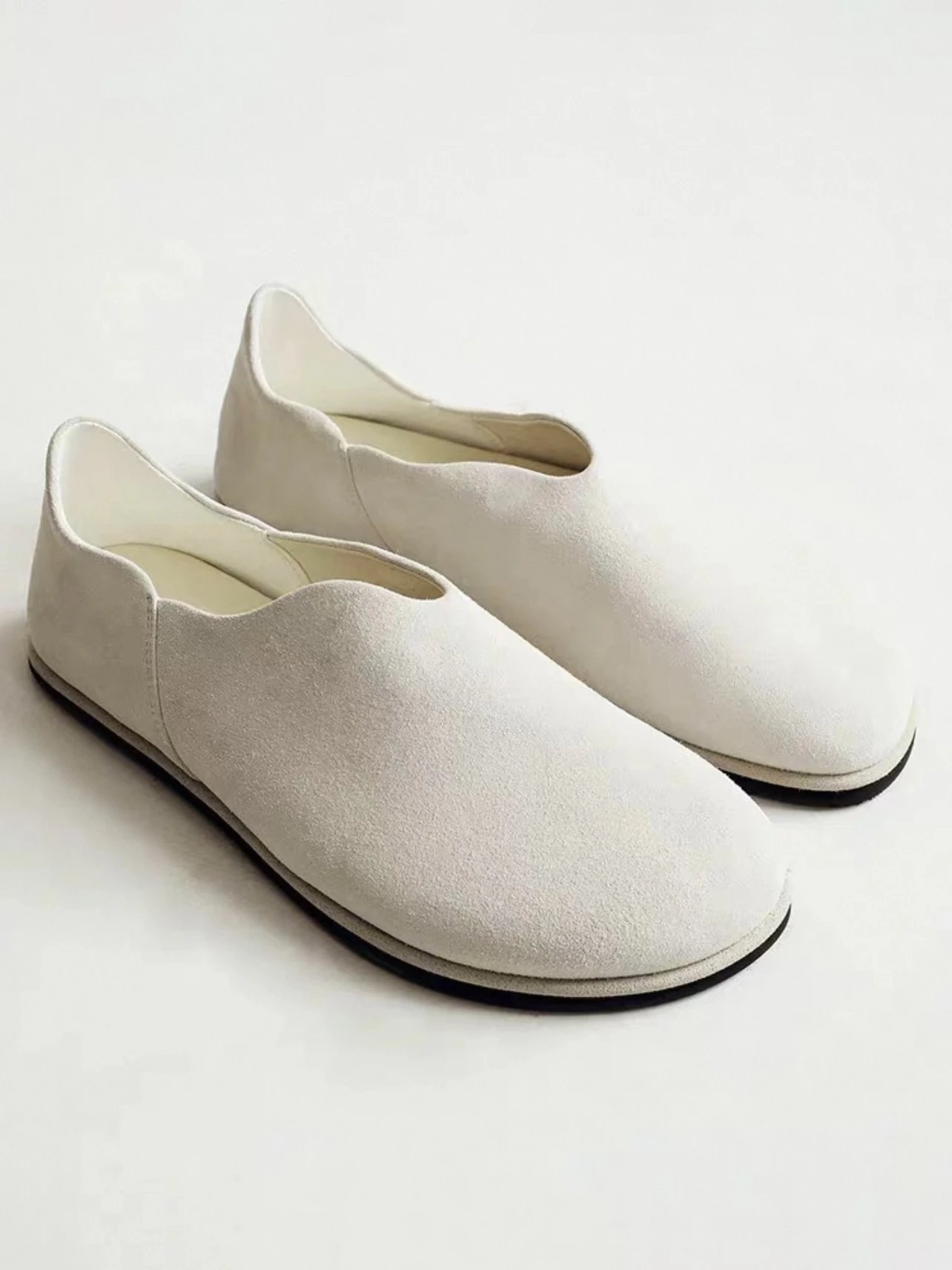 Design Scalloped-Edge Slip-On Loafers Black - 11