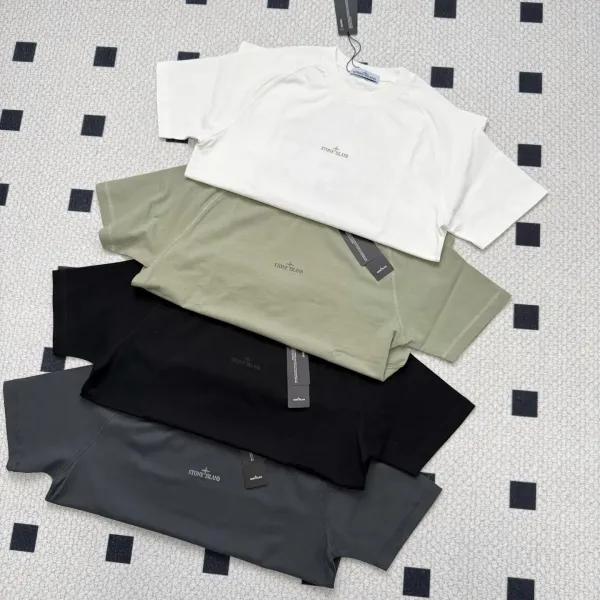 Stone Island Compass Logo T-Shirt Charcoal Gray T-Shirt - 25