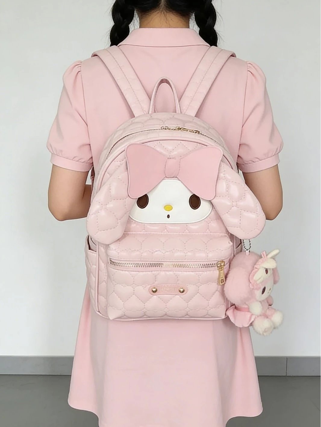 Sanrio My Melody Quilted Mini Backpack Pink - 4