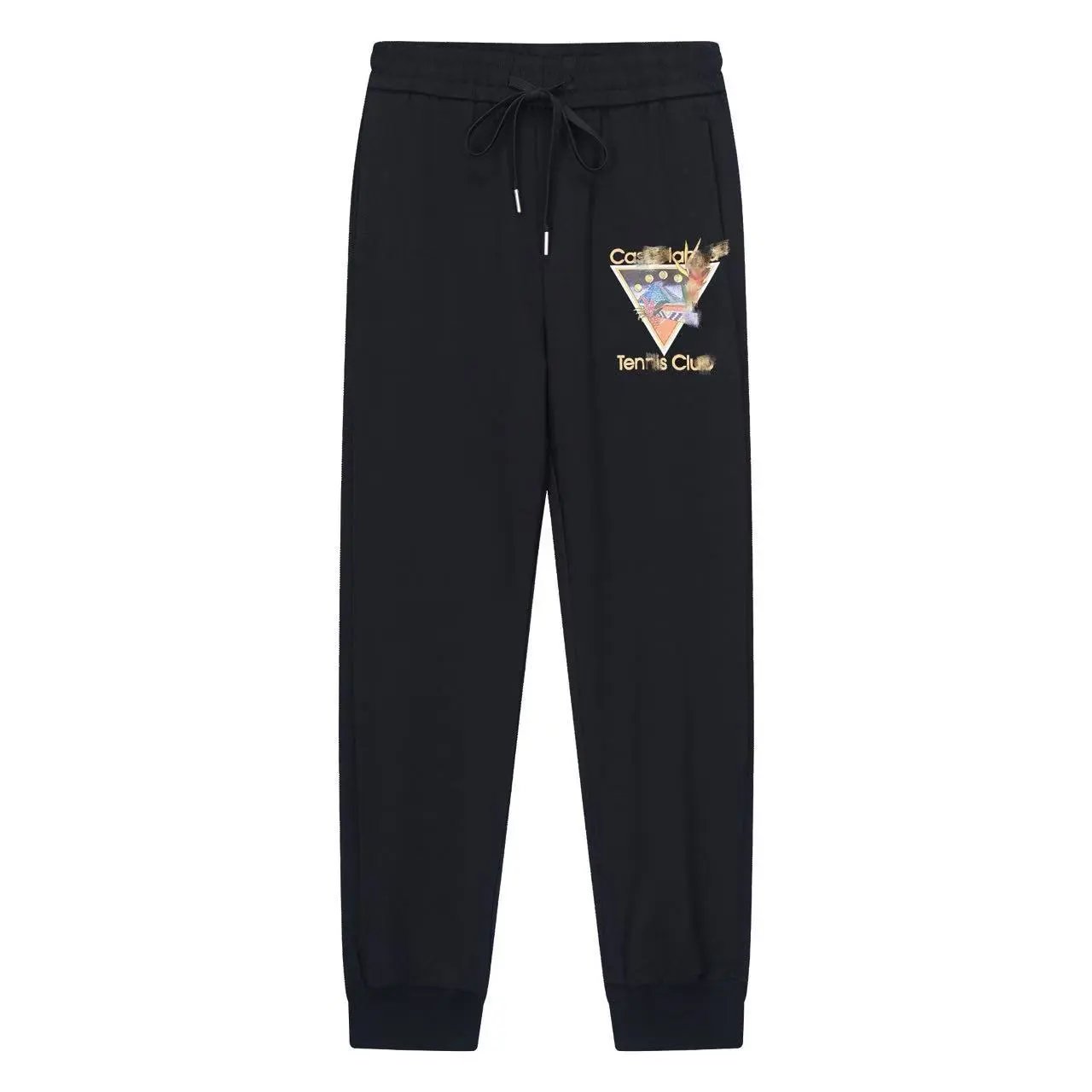 Design Graphic Print Jogger Sweatpants Black - 16