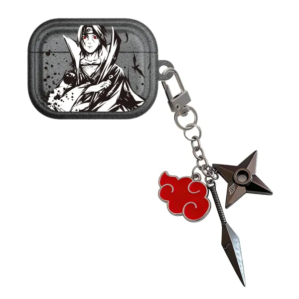 Design Naruto Uchiha Itachi AirPods Pro Case with Akatsuki Cloud and Kunai Charm Phone Accessories - 1