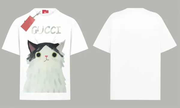 Gucci Cat Print T-Shirt White - 1