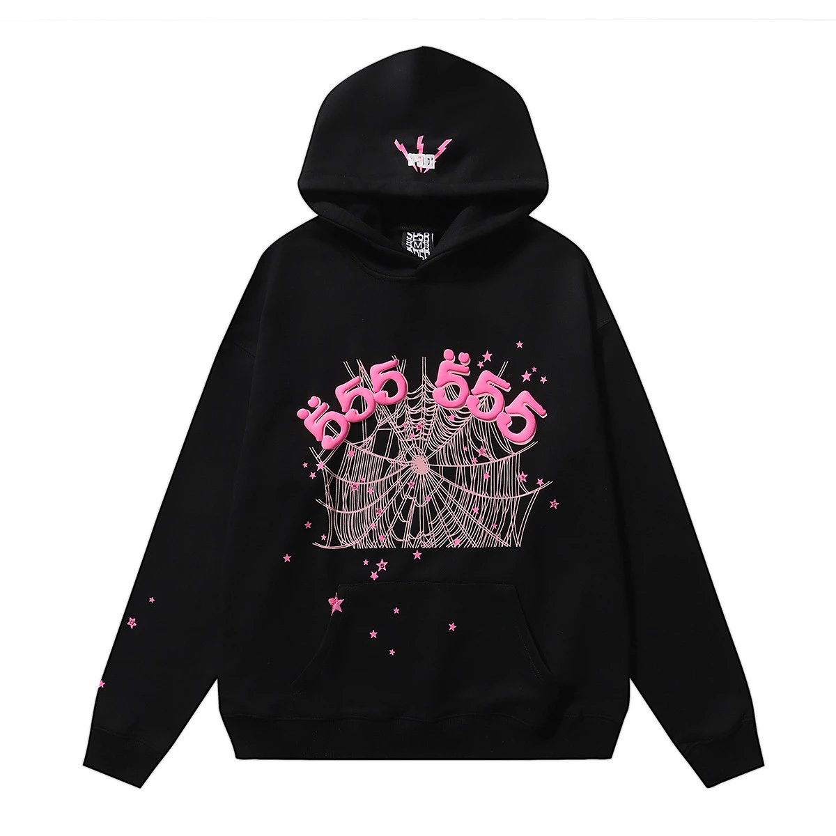 SP5DER Outline Star Black Hoodie - 57