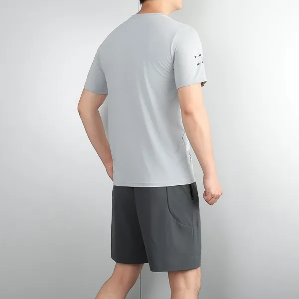 Design Performance T-Shirt and Shorts Set Gray Activewear - 15