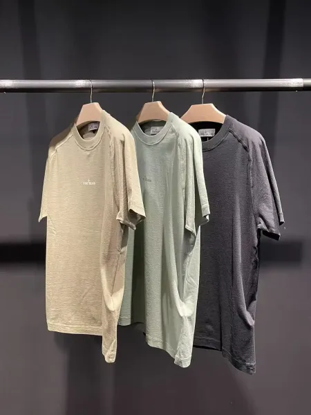 Stone Island Compass Logo T-Shirt Charcoal Gray T-Shirt - 5