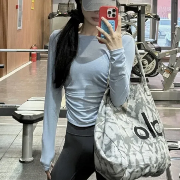 Alo Gray Marble Print Tote Bag - 10