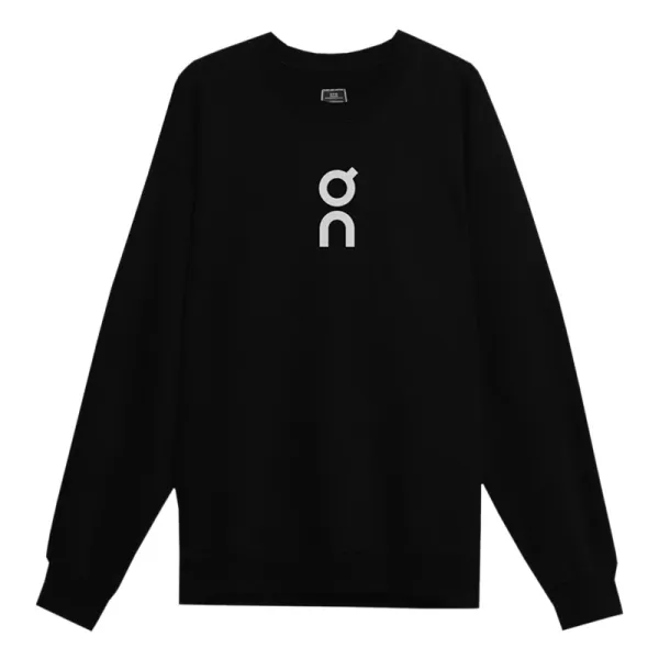 On Running Logo Crewneck Black Sweatshirt Hoodie - 1