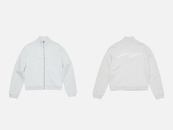 Acne Studios Script Logo Zip-Up Jacket Navy Outerwear - 7