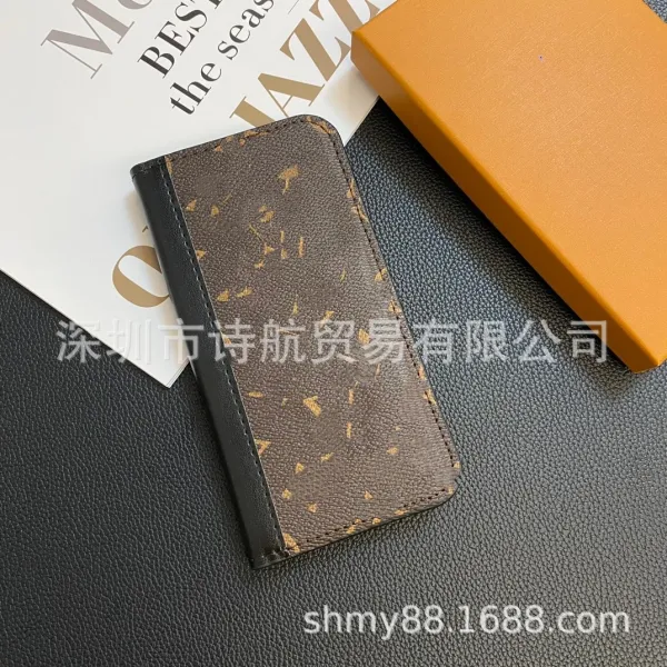 Gucci GG Marmont Phone Case Beige and Brown Leather Wallet Case - 7