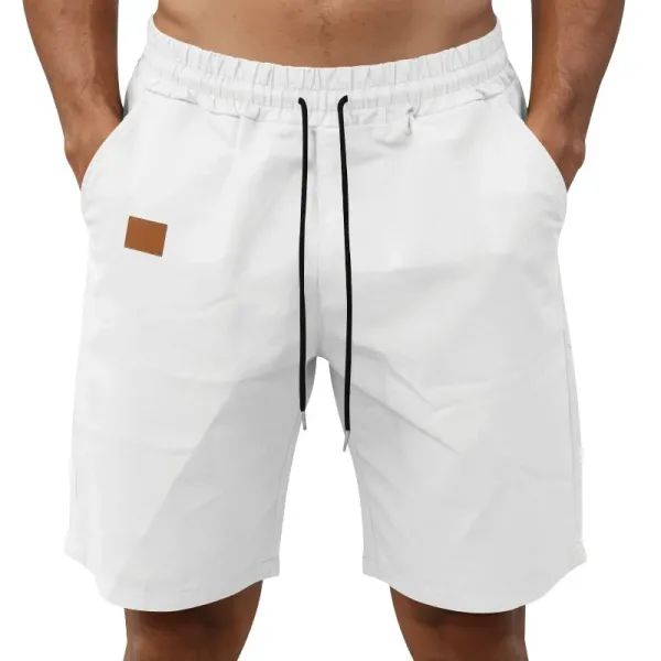 Design Drawstring Waist Shorts Black - 5