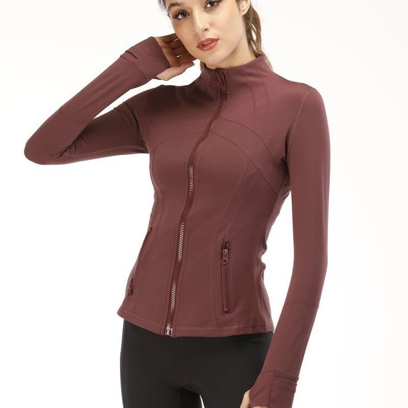 Alo Yoga Sculpt Long Sleeve Zip-Up Top Dusty Pink Activewear - 10