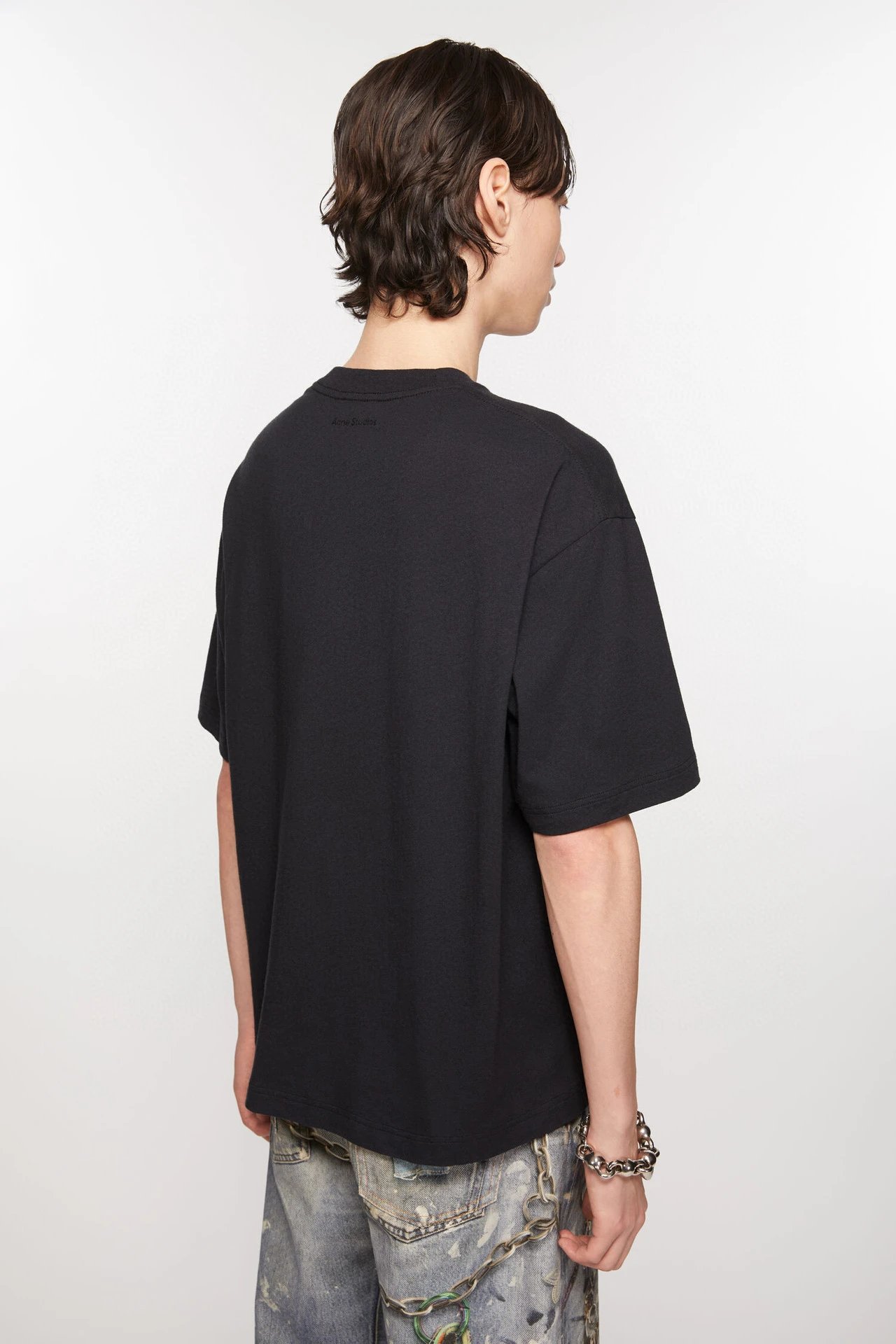 Acne Studios Embroidered Logo T-Shirt Charcoal Gray T-Shirt - 12