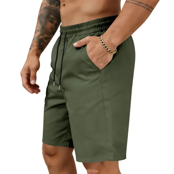 Design Drawstring Waist Shorts Black - 27
