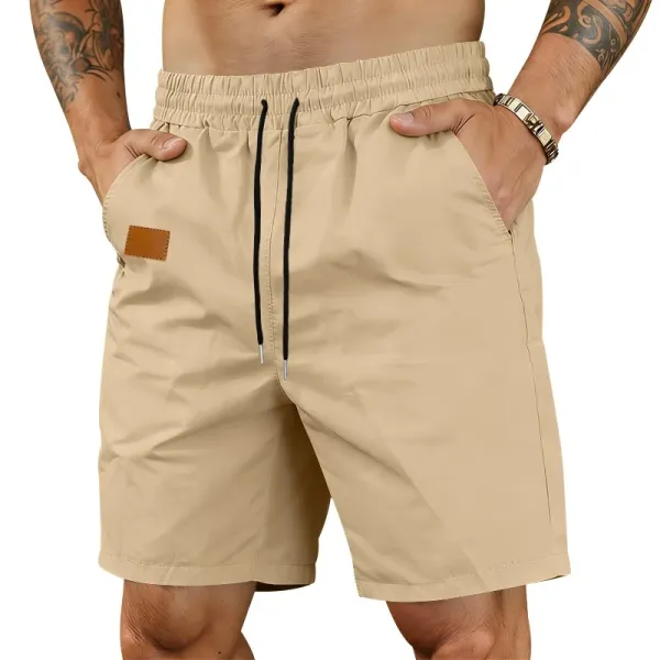 Design Drawstring Waist Shorts Black - 36
